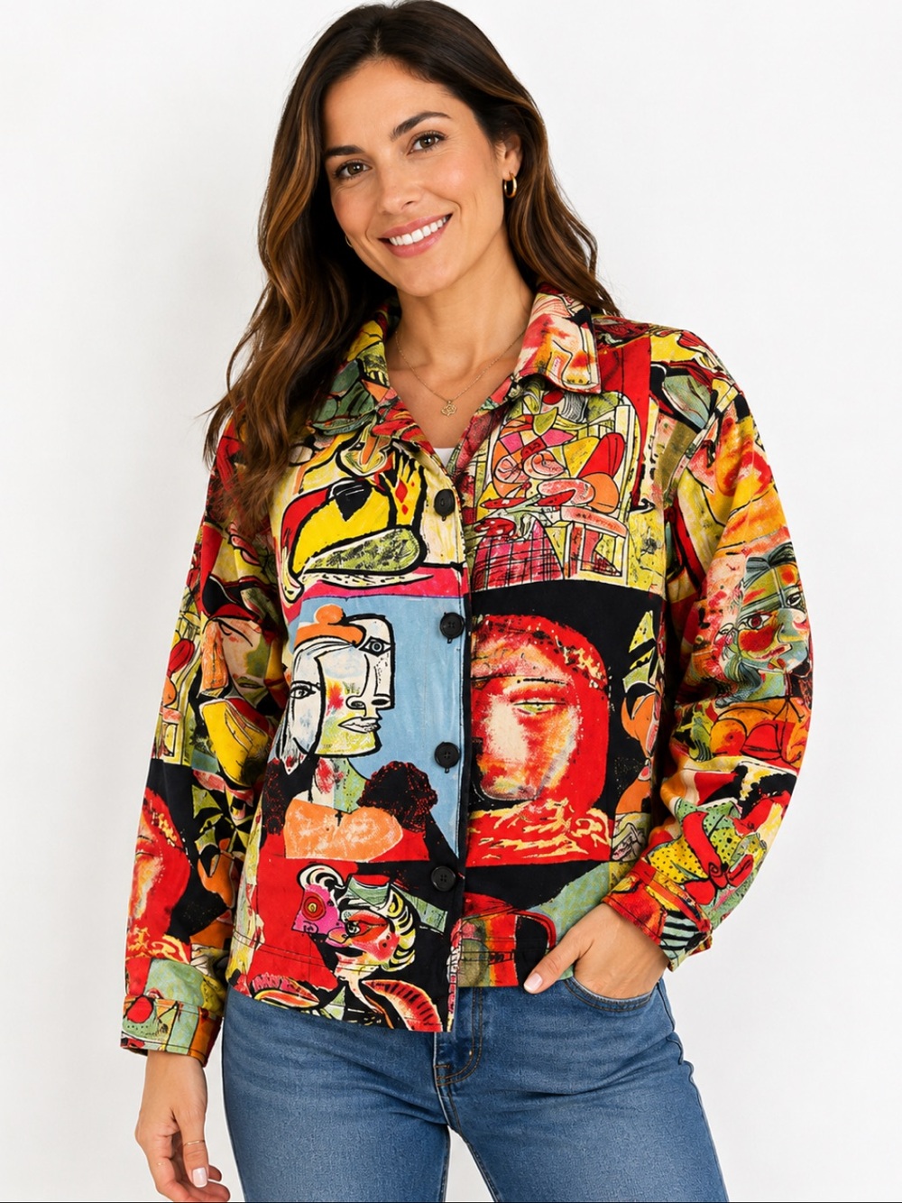 KAKTUS Vintage 80’s Picasso Faces Kaktus Brand Blazer S